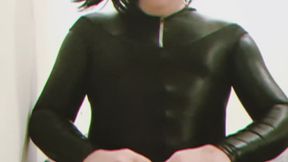 Ruby catsuit blowjob dildo