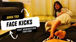 Anna Tkd face kicks foot domination and footjob