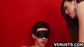 Asian tranny Venus Lux's sticky facial in a hot threeway