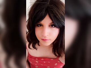 Sissy Crossdresser Jerks Her Dick Whilst Mastix Isn't Looking