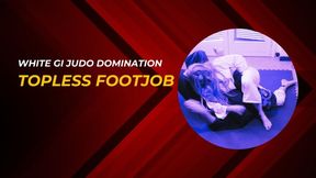White gi judo domination topless footjob