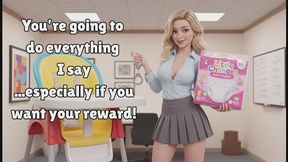 Crazy boss punishes you with diapers (+handjob)