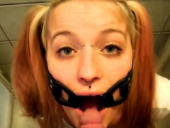 PervyPixie gagged while drinking Piss
