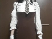 ラジオ体操 パンチラ フェチ 女装 男の娘  透け 露出 ミニスカ trap japanese transgender amateur hentai asian reality kawaii