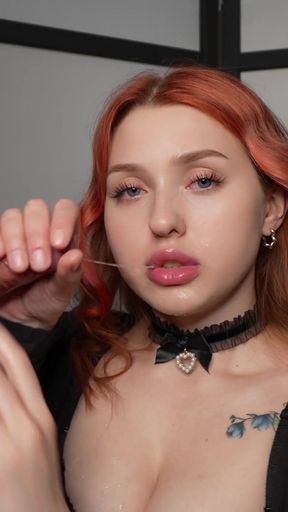 Powerful moment from &quot;Deepthroat Sloppy Blowjob. Cumshot In The Throat Of A Busty Beauty&quot;