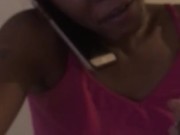 Sexy pregnant ebony deep throats dick shaped ice