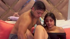 Colombian babe Thalia gets big cock in exchange for silence