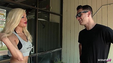 Slim blonde Beauty Teen with Tiny Tits Elizabeth Jolie let long cock Boy cum twice