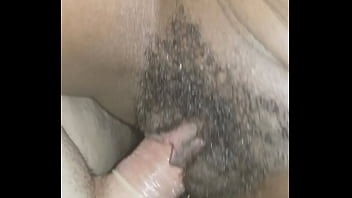 White cock fucks black pregnant wife, new Year slow fuck