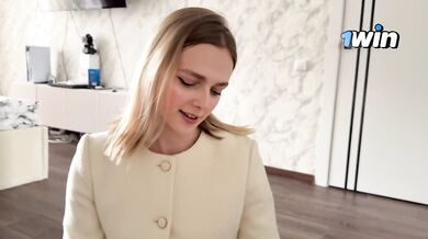 18YO Russian Whore Secretary Fingers Pussy Begs For Cumshot