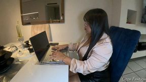 POV - FARTS - Secretary stinks up the boss's bathroom