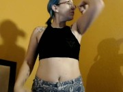 Flexing and showing off biceps for muscle pervs