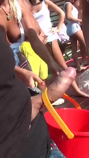 Pool party full of sucking, threesome fuck and group fuck