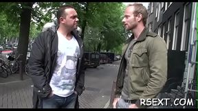 Gorgeous amsterdam hooker rides a large hard weenie passionately