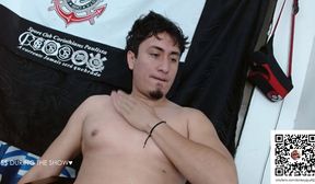 donkey cock guy jerking off and spilling big cum load