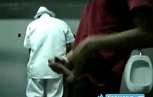 Public Handjob in a Restroom by Bigcockflasher