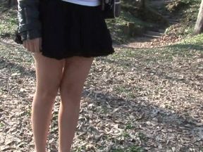 Masturbating big cock sucking in the park