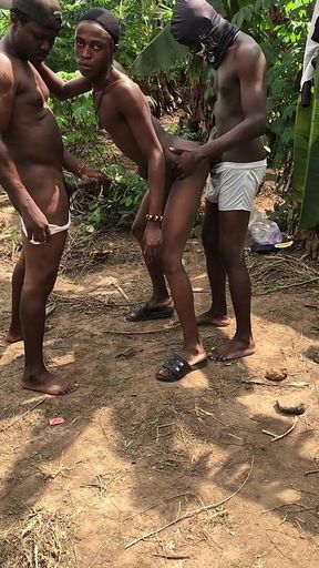 A Twink Fuck Two African Tops with Long Cock Alone
