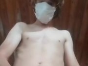 Casting brown-haired boy with perfect cock
