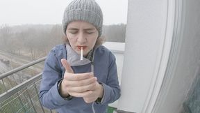 Red lips and smoke into your face