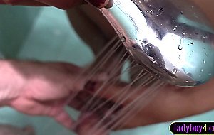 Amateur teen ladyboy with big tits named Sandy POV blowjob and anal fucked