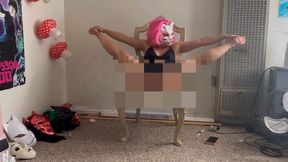 Slutty nude chair dance