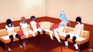Aqua, Yor Forger, Ayane, Kotone & Mates Dive Into a Steaming All-Gal Fuck-fest