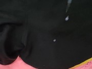 Cum on her panties and nike shorts after her workout