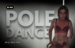 Naked, wet pole dancing