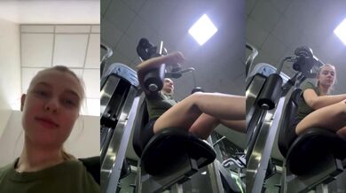 Famous pornstar training in the gym