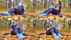 Petite fit asian enjoying a smoke outdoors during fall volume 59 Non Nude ****MP4****