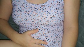 While I&#039;m watching TV, my stepsister strips naked in front of me and asks me to fuck her