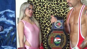 BLONDE AZN VS PORNSTAR CHAMPION IN MAN VS WOMEN INTERGENDER MATCH & BLOWJOB