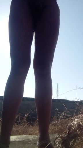 Beautiful trans gender roaming outside   Clip 1