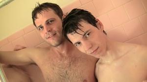 StraightNakedThugs.com: Straight Twink Gets His First Taste of Cock in the Shower