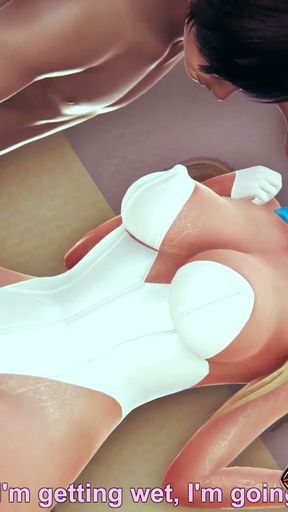 3D Hentai Murokasa Akane - Big Tits Girl in White Bodysuit Enjoys Breast Massage, Deep Fingering, and Cunnilingus&hellip;   Clip 1