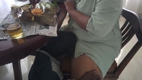 Dining Table Hot Pussy Sucking