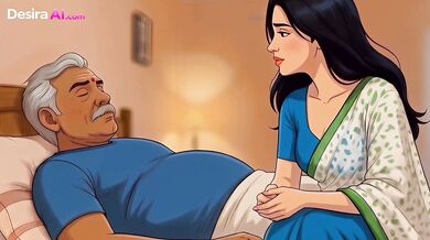 MILF's big tits swallowed by father-in-law's AI cock