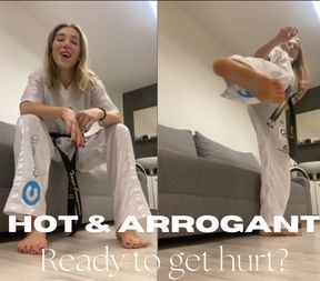 Hot and arrogant black belt domme