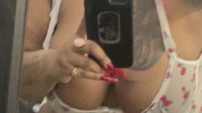 bbw admiring self in mirror
