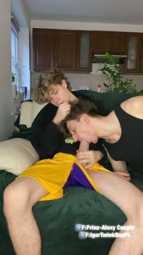 Polish boy with monster white cock fuck face step bro face and cum in mouth