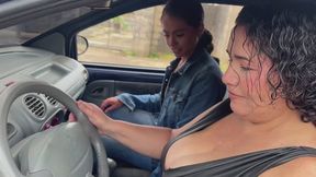 WHEN THE CAR DECIDES NOT TO COOPERATE, a driving lesson and everything goes wrong - Lucrecia & Katiuska