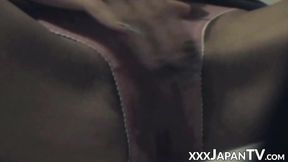 ”Japanese babe soaks her panties up & orgasms hard”