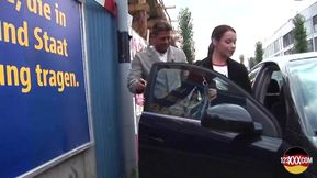 Redhead Slut Rides Stranger's Cock Outdoors