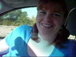 Green eyed white trash fattie gives me some head in car