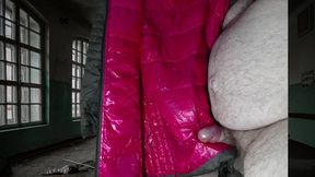 Cumming on Girlfriend's Pink Lining of PZ Down Jacket
