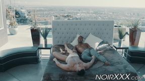 Bearded hunk ass fucks two handsome homosexual in a threesome