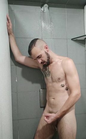 In the gym shower