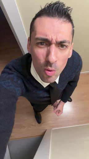 Stepdaddy Showing off Big Cock and Pissing