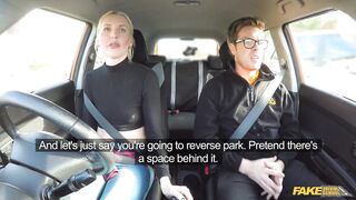 Fake Driving School - Tall British blonde gets CREAMPIED in her tight pussy